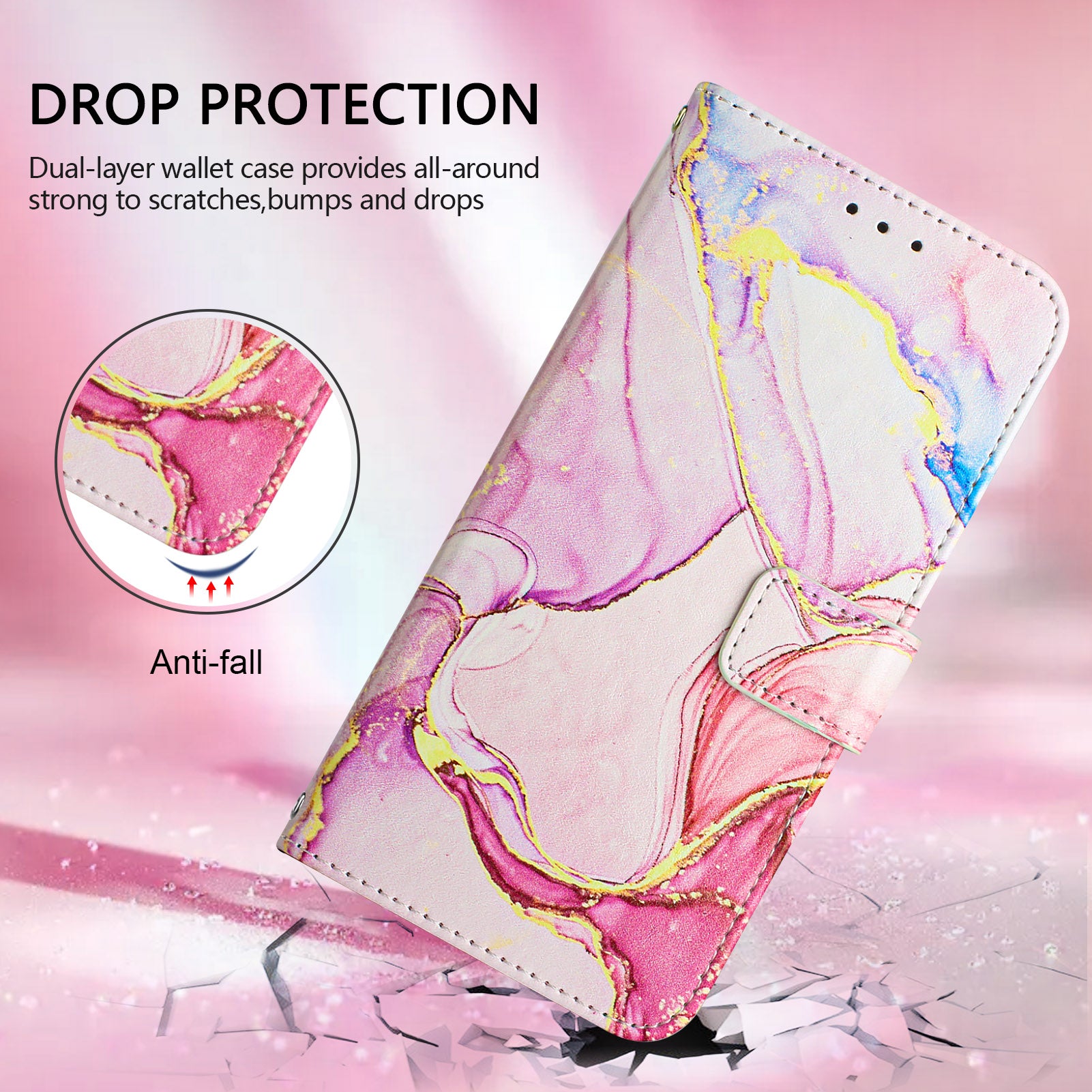 For Samsung Galaxy A06 Case YB Pattern Printing Leather Series-5 Marble Pattern Wallet Phone Cover - Rose Gold LS005 For Samsung Galaxy A06 Case YB Pattern Printing Leather Series-5 Marble Pattern Wallet Phone Cover - Rose Gold LS005